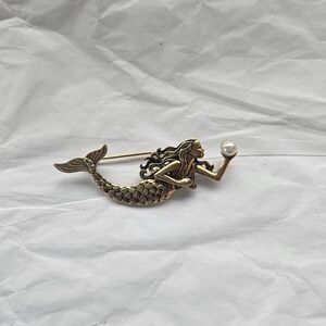 Mermaid Gold and Silver Brooch